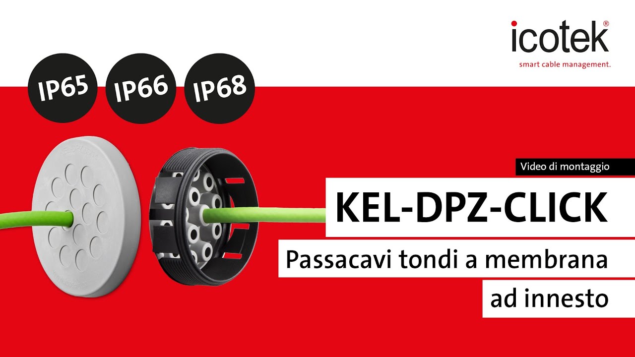 Passacavi tondi ad innesto KEL-DPZ-CLICK (M25-M63) | IP66/IP68 | Montaggio | icotek