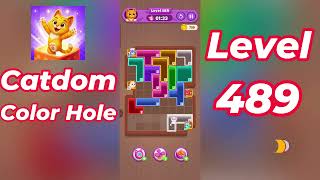 Catdom Color Hole Level 489 Walkthrough [NEW UPDATE] 🐱🟣 | Relaxing Color Puzzle Game | Go Answer
