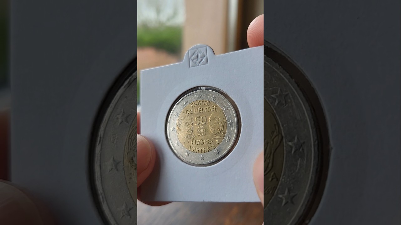 Памятная монета Германии 🇩🇪 Елисейского договора, посвященная 50-летию, номиналом 2 евро. 