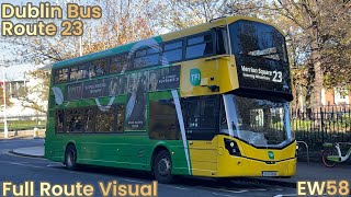 Dublin Bus | Route 23 - Full Route Visual | Charlestown to Merrion Square | EW58 screenshot 5