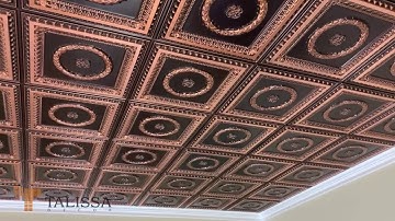 210 Antique Copper Faux Tin Ceiling Tiles - DIY Home Decor - Talissa Decor - Install Ceiling Tiles