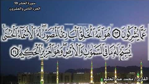 سورة الحشر|59 ضمن المصحف المرتل بصوت |محمد عبد الحليم