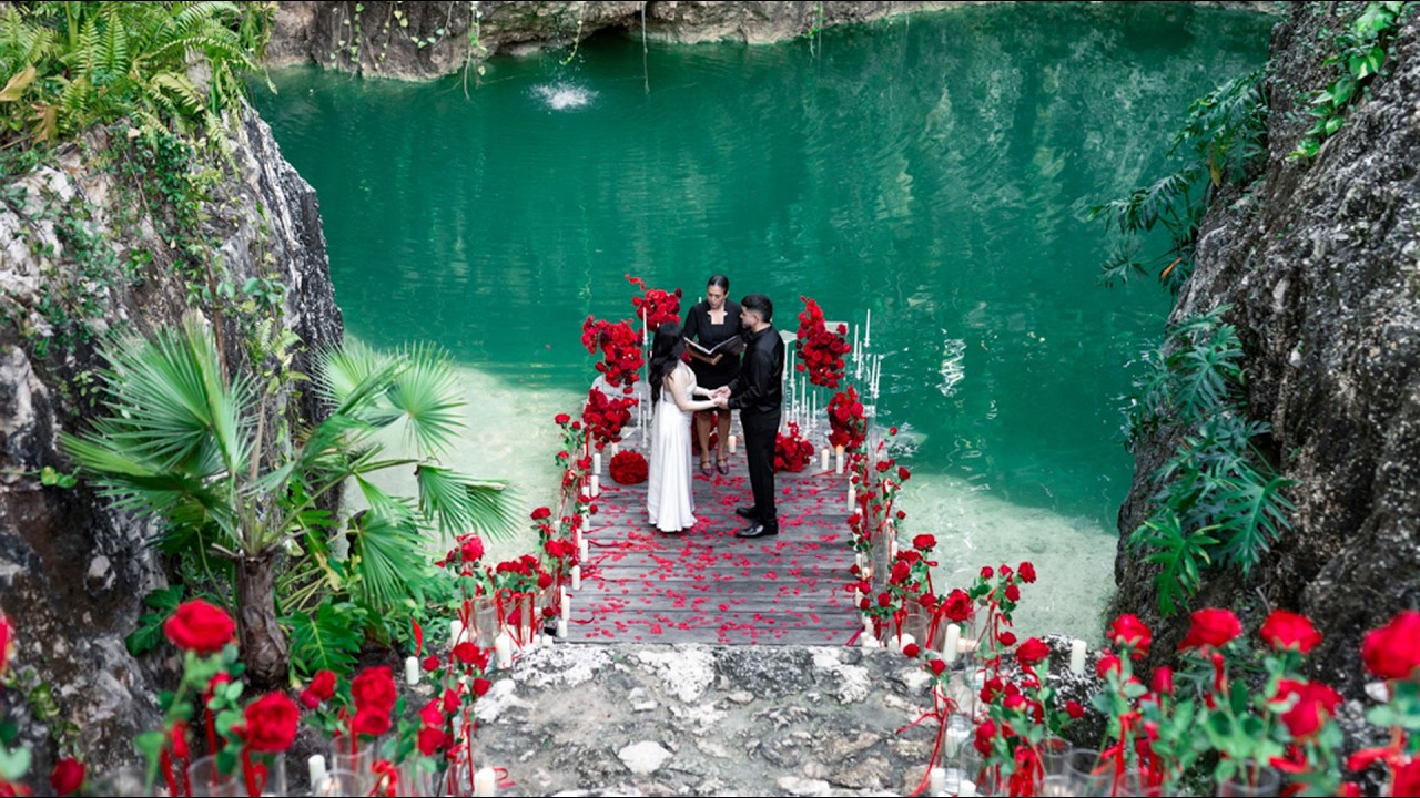 Makayla and Erik Wedding Video at a Heart-Shaped Cenote in Cancun, Mexico