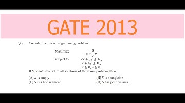 Solution Set of a LPP || GATE 2013 || QUESTION 8 || Inequations in two variables