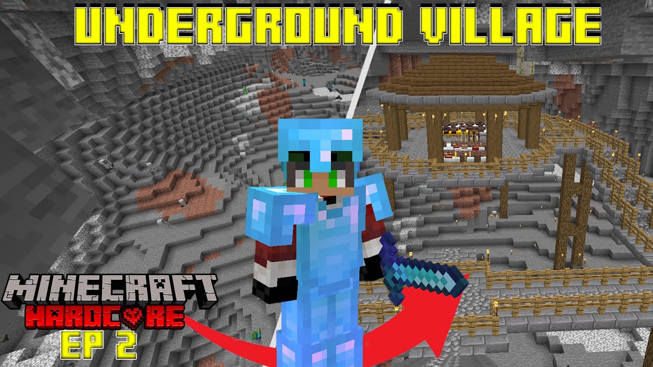 Building An Underground Village in Hardcore Minecraft (EP 2) - YouTube