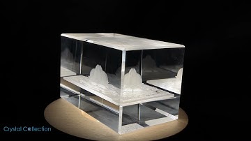 The Lotus Temple 3D Engraved Crystal Keepsake Souvenir | AB Crystal Collection - FSA25