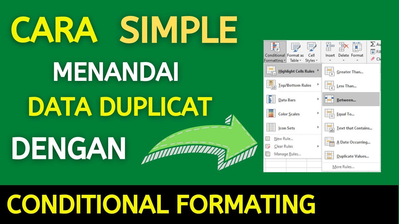 RAHASIA CONDITIONAL FORMATING DI EXCEL PART 1 2022 TUTORIAL MICROSOFT 