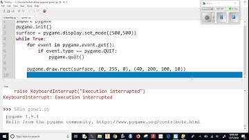 pygame video 4 Drawing Rectangles