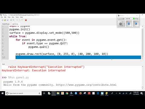 pygame video 4 Drawing Rectangles