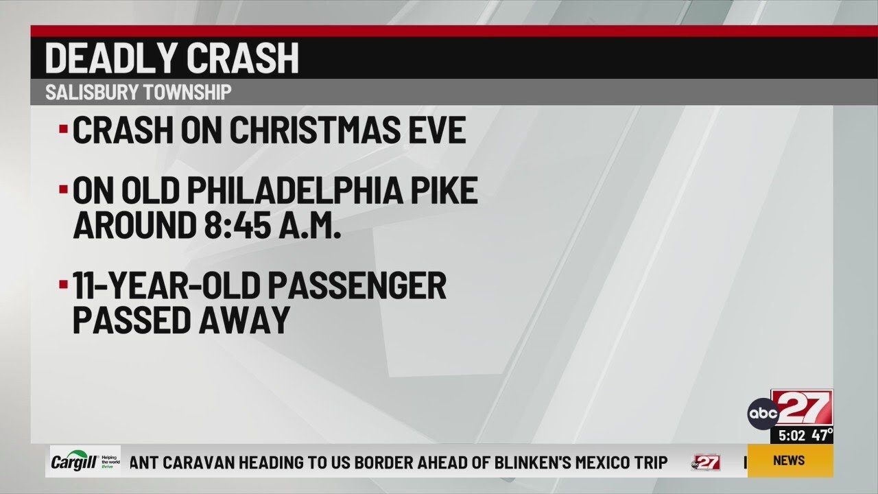 Child killed in Lancaster County Christmas Eve crash - YouTube