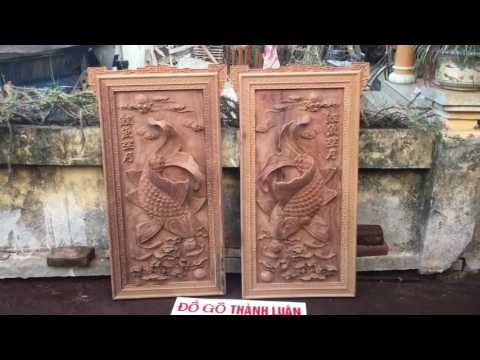 Video Tranh đục Lý Ngư Vọng Nguyệt (cá chép)gỗ hương. A... - youtube