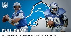 Lions Capture First Postseason Win Since 1957 | 1991 Divisional Playoffs | NFL Full Game