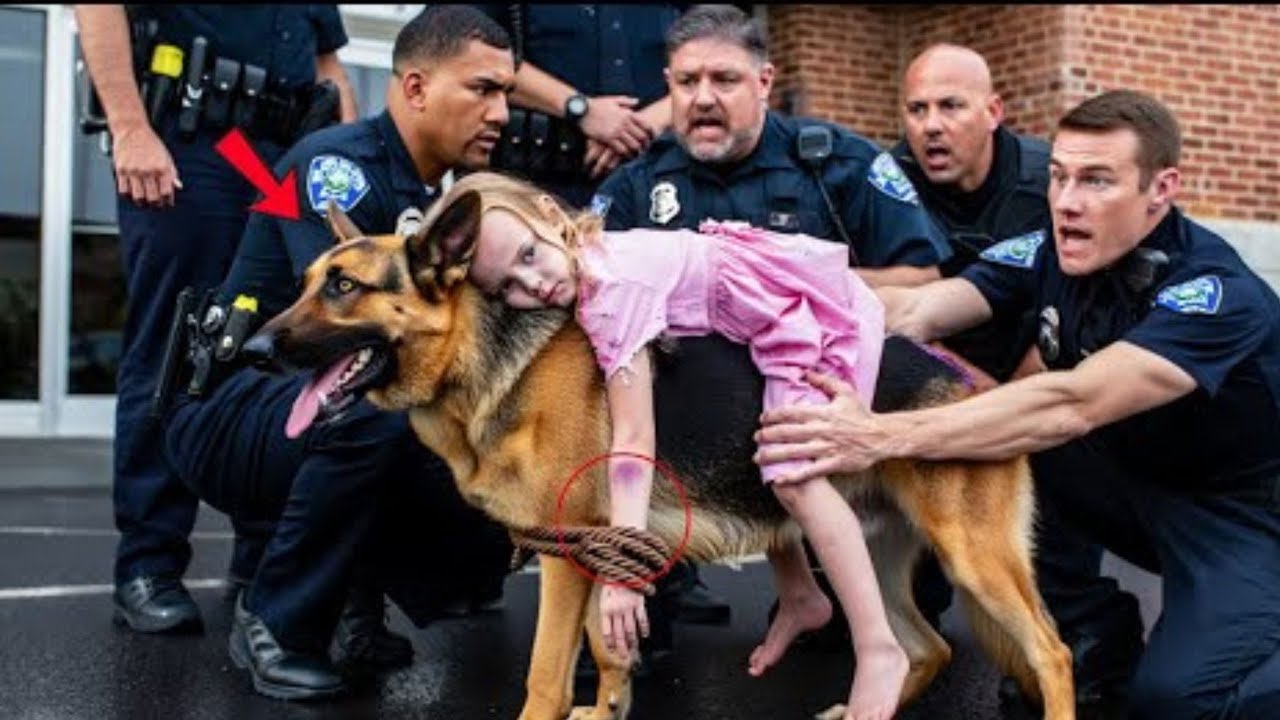 Un Berger Allemand Ensanglanté Arrive à la Police