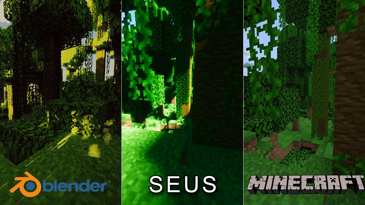 Minecraft Graphics: SEUS PTGI Shaders vs Blender - YouTube