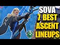 SOVA 7 BEST LINEUPS FOR ASCENT BOTH SITES (Reveal Dart) - VALORANT