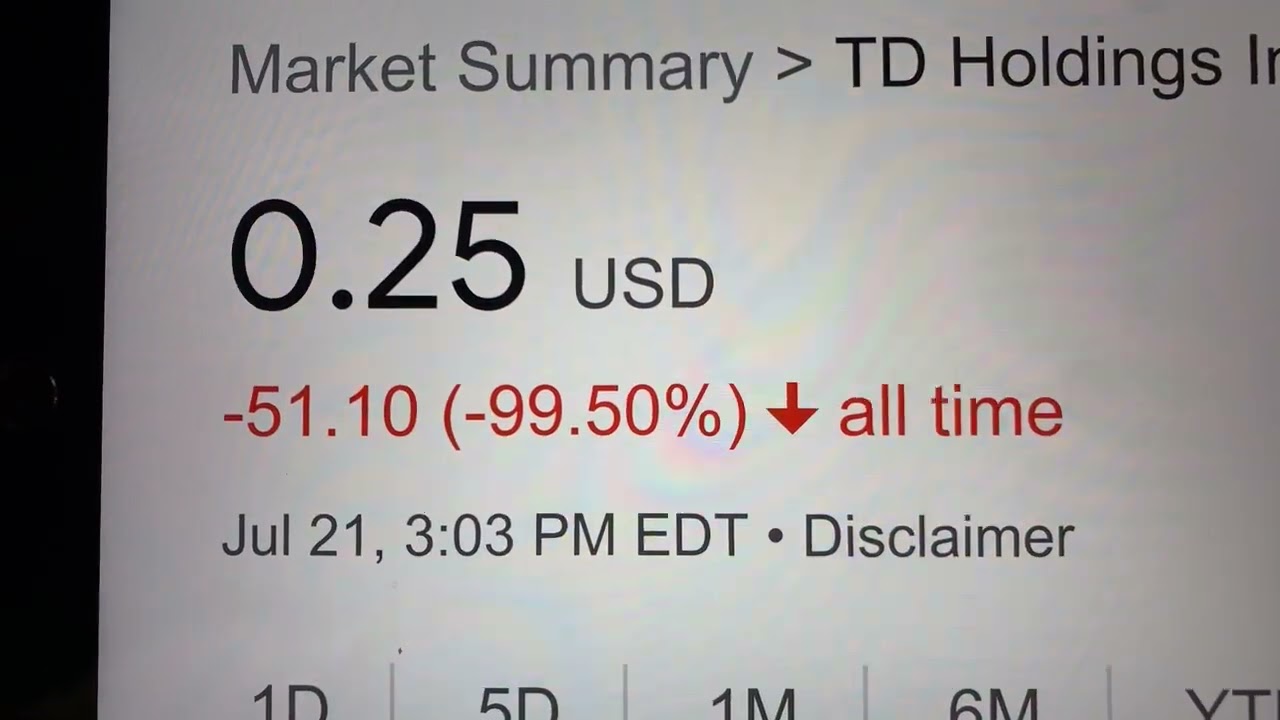 🔴 TD Holdings Inc. GLG Stock Trading Facts 🔴