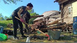 🏡 Уборка участка в деревне! 🧹🌳 Чистим после зимы!