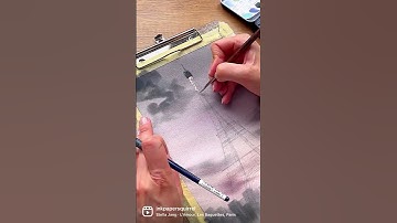 La Tour Eiffel with Watercolors #shorts