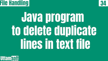 Java program to delete duplicate lines in text file | remove duplicate lines | hindi | uttamsoft