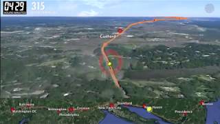 Northeast Corridor Railroad Time-lapse Flight from D.C. to Boston