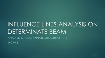 Influence lines on Determinate beam 1-6 | Analysis of Determinate Structures | 18cv42 |