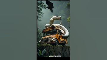 GIANT PYTHON|ABANDONED BUS |TRAVEL DISCOVERED|AI NATURE EXPLORATION #ai #snake #trending #feedshort