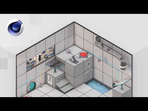 Isometric Portal Level Design - Cinema4D [1st place!]