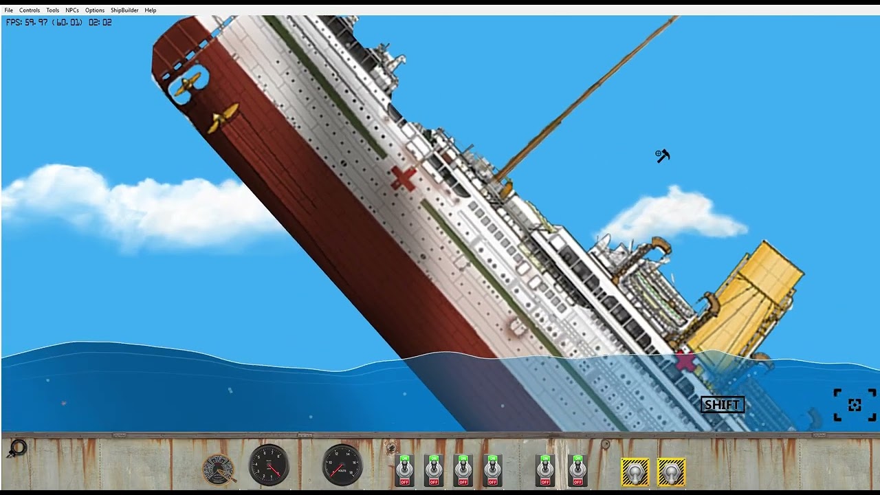 Floating Sandbox 1 19 2   H M H S  Britannic With Power   by Michael Bozarth