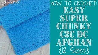 Super Bulky Yarn Crochet Blanket Pattern | Super Chunky Colin Drew Afghan | EyeLoveKnots