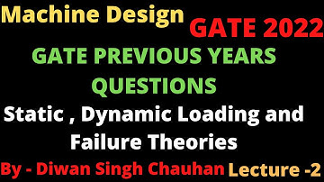 GATE Previous Years Questions ll GATE 1987 to 2021 ll Static, Dynamic Loading & FailureTheories