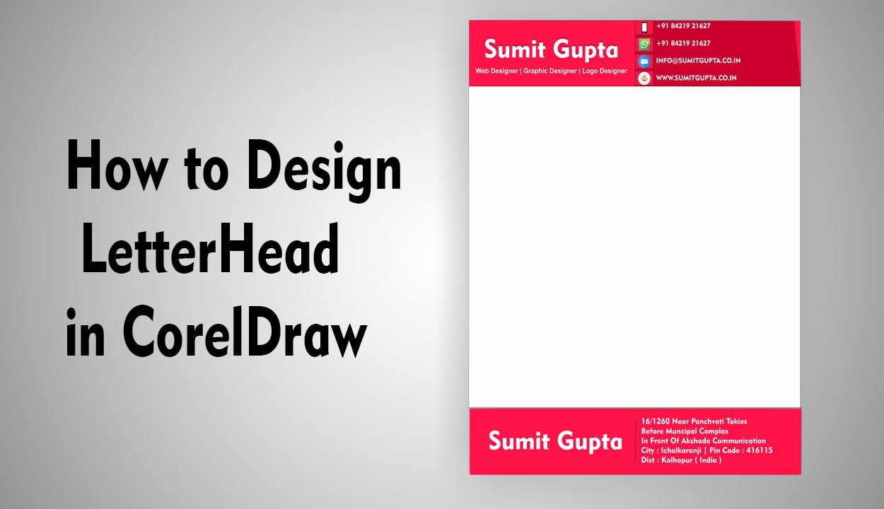 how to design letterhead in coreldraw youtube