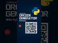 Qr code generator with python 🦅 #shorts #viralshorts #trendingshorts #python #programming #pycoders