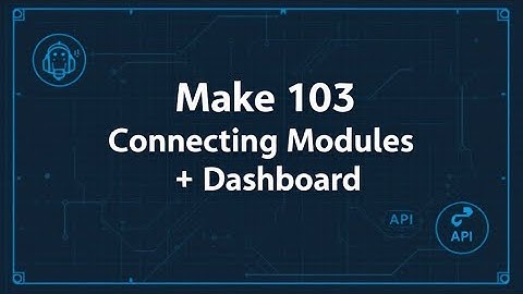 Make 103   Dashboard, Connecting Modules #workflow #integration #api