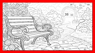 تلوين بالأرقام: ملاذ الحديقة، ورود، زهور وردية، طيور الكاردينال، تطبيق ألوان زين #كتاب_تلوين screenshot 5