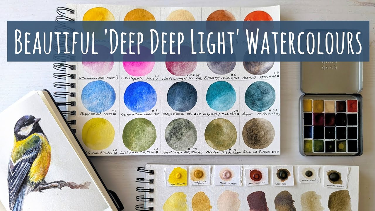 Trying DEEP DEEP LIGHT Watercolours For The First Time: Swatch & Painting & News!