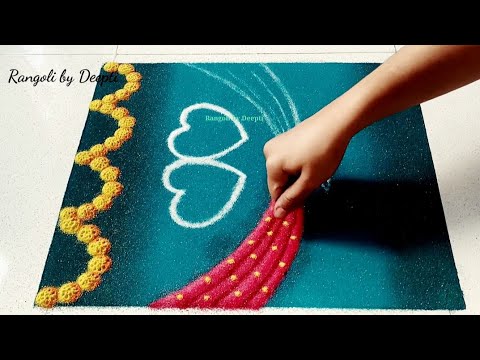 Wedding ceremony rangoli/Rangoli design for wedding/Wedding rangoli designs simple/शुभ विवाह रांगोळी