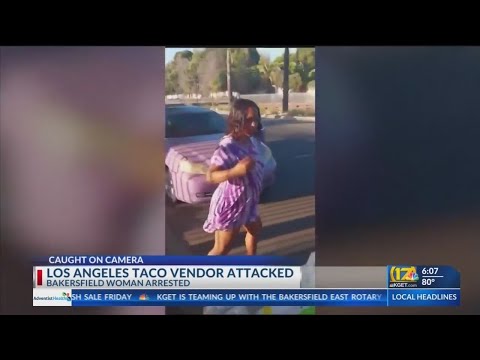 Taco truck in Los Angeles vandalized by woman