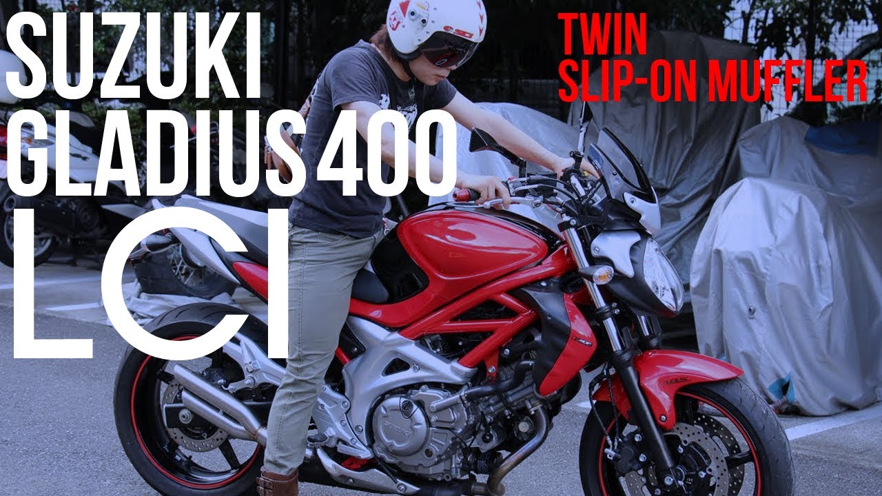 グラディウス400 Suzuki Gladius 400 LCI Slip on Muffler - YouTube