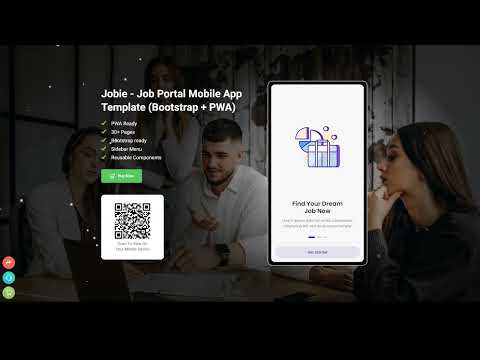 Jobie - Job Portal Mobile Template and PWA admin dashboard app