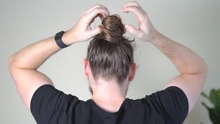 How To Tie A THICK MESSY BUN (Detailed Man Bun Tutorial) screenshot 2