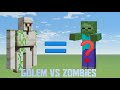 Zombies vs Iron Golem: The Ultimate Minecraft Showdown
