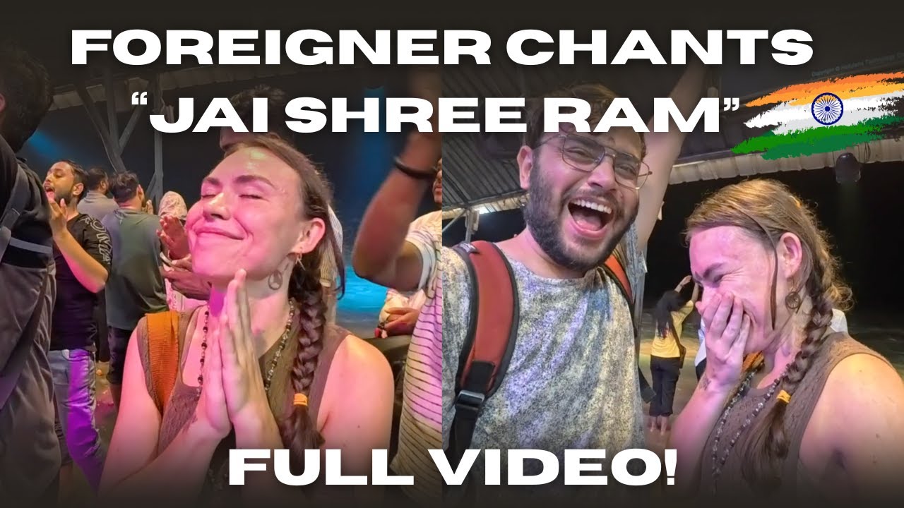 Иностранец скандирует «Джай Шри Рам» в Индии 🇮🇳 | Полное погружение в атмосферу Ганга Аарти в Риш...