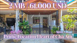 2-Bed, 2-Bath Townhouse in the Heart of Cha Am – Prime Location Near Big C & Makro