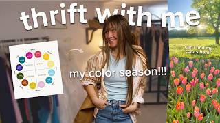 thrift with me for my COLOR SEASON 🌼 thrifting in small town midwest for color...