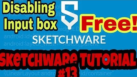 Disable the input box in sketchware | Sketchware tutorial #13