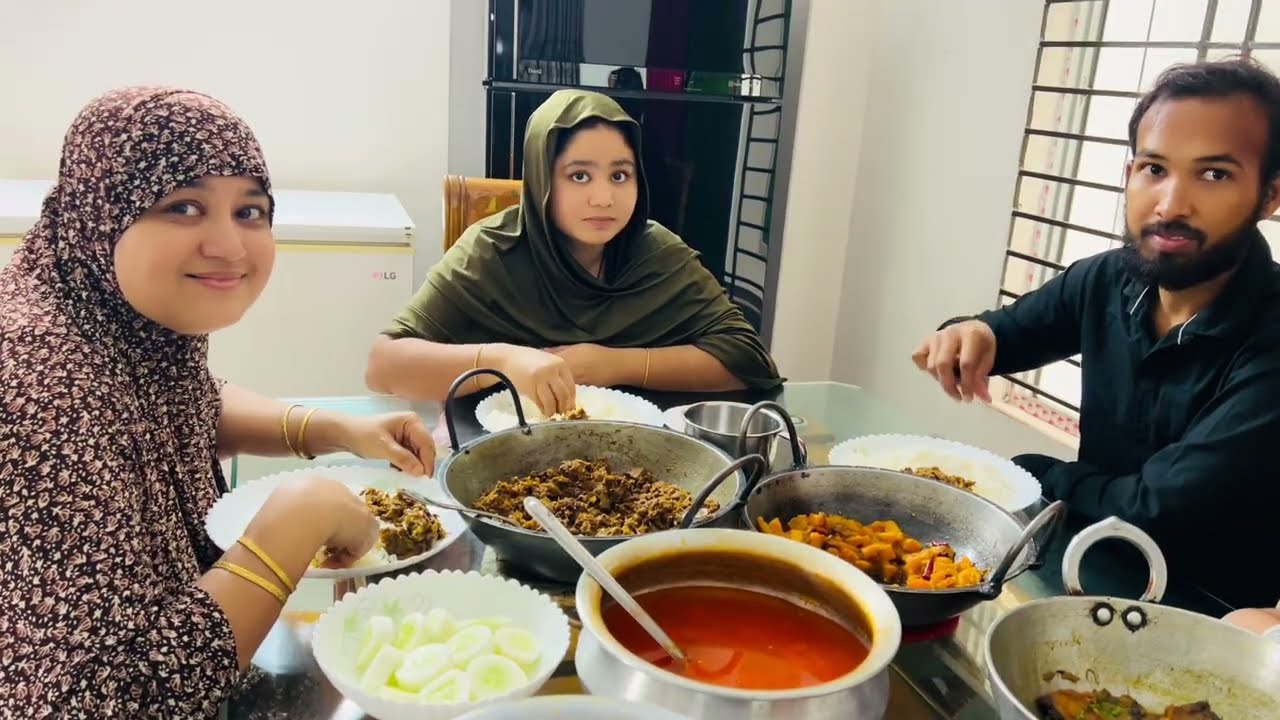 অনেক দিন পরে মেয়ে আর মেয়ে জামাই নিয়ে খেতে বসে পারলাম🥰😋