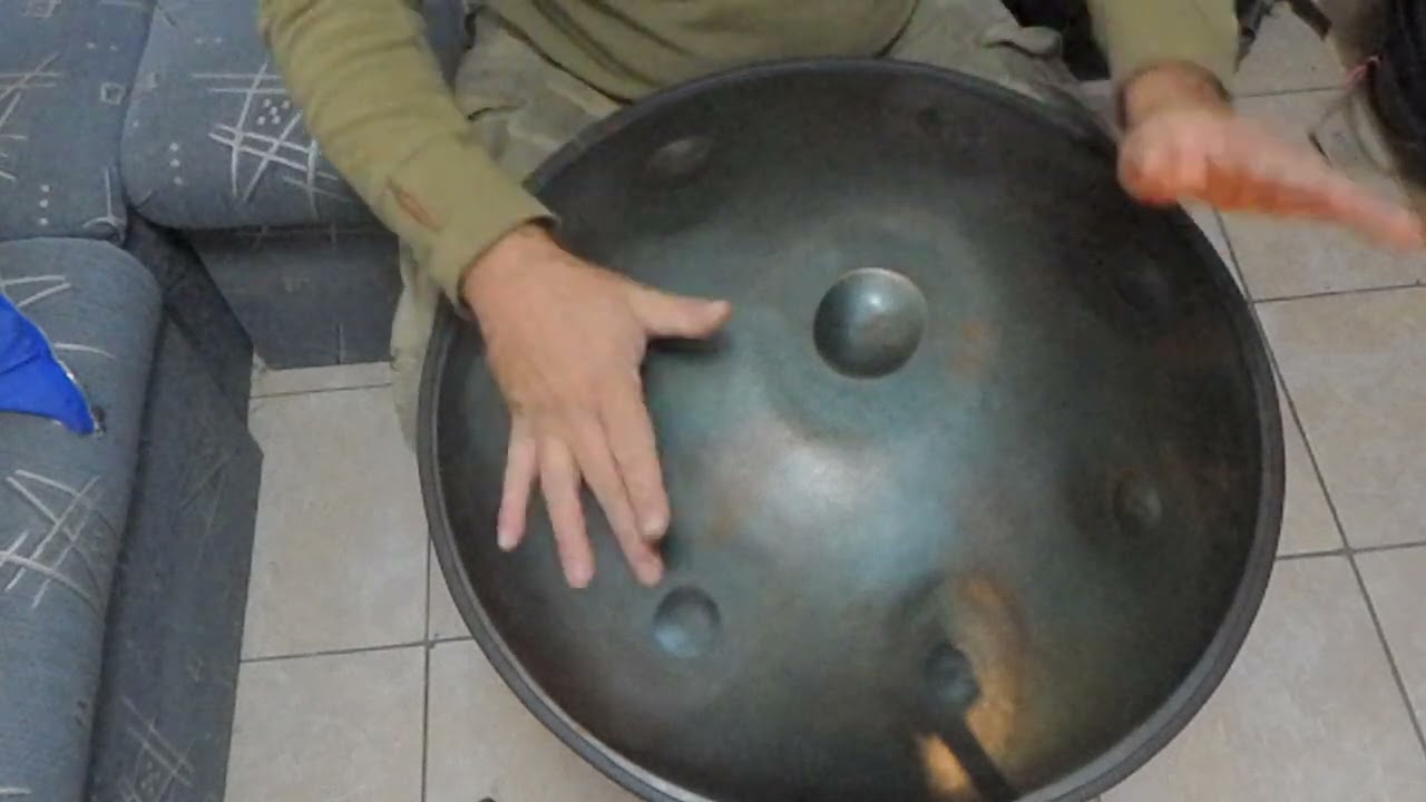 An Old School raw steel impex handpan made by Panstream - 011