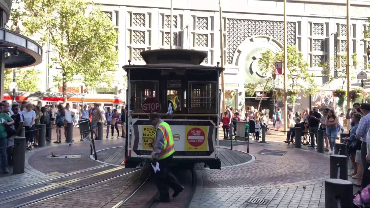 Cable car on turn table San Francisco