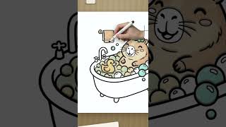 Bold and Easy Capybara Coloring - Page 4 Time Lapse