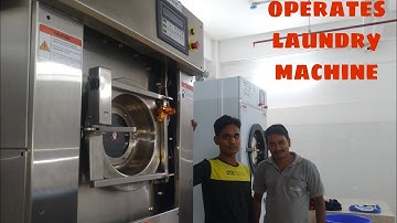 This is how to operate a big laundry machine in hotel also explained about laundry chemical